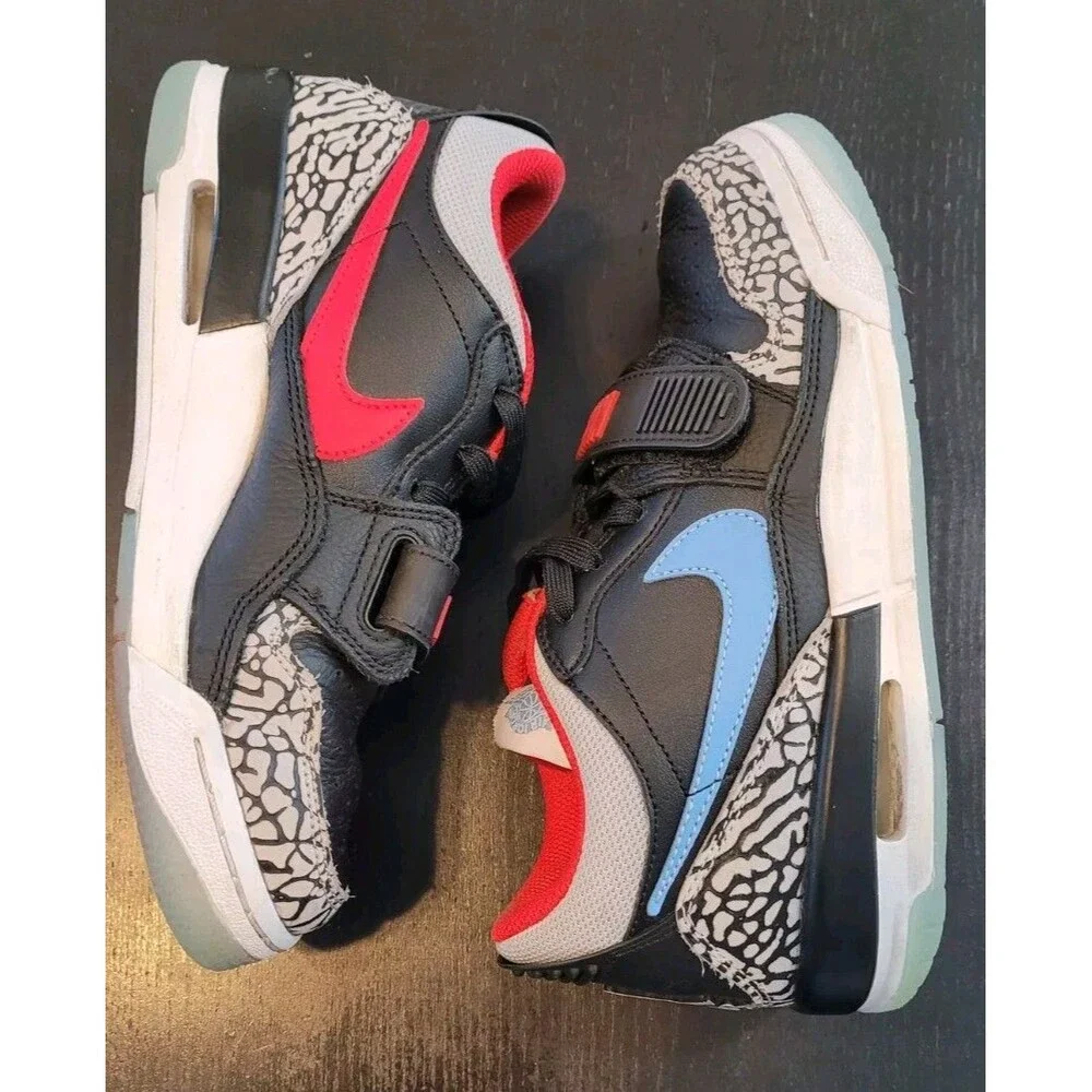Nike Air Jordan Legacy 312 Low GS Black Blue Red CD9054-004 Size 5Y Women's 6.5